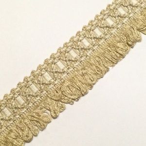 Beige Colored Braid Trim With Loop Fringe - Italy - 6 yards